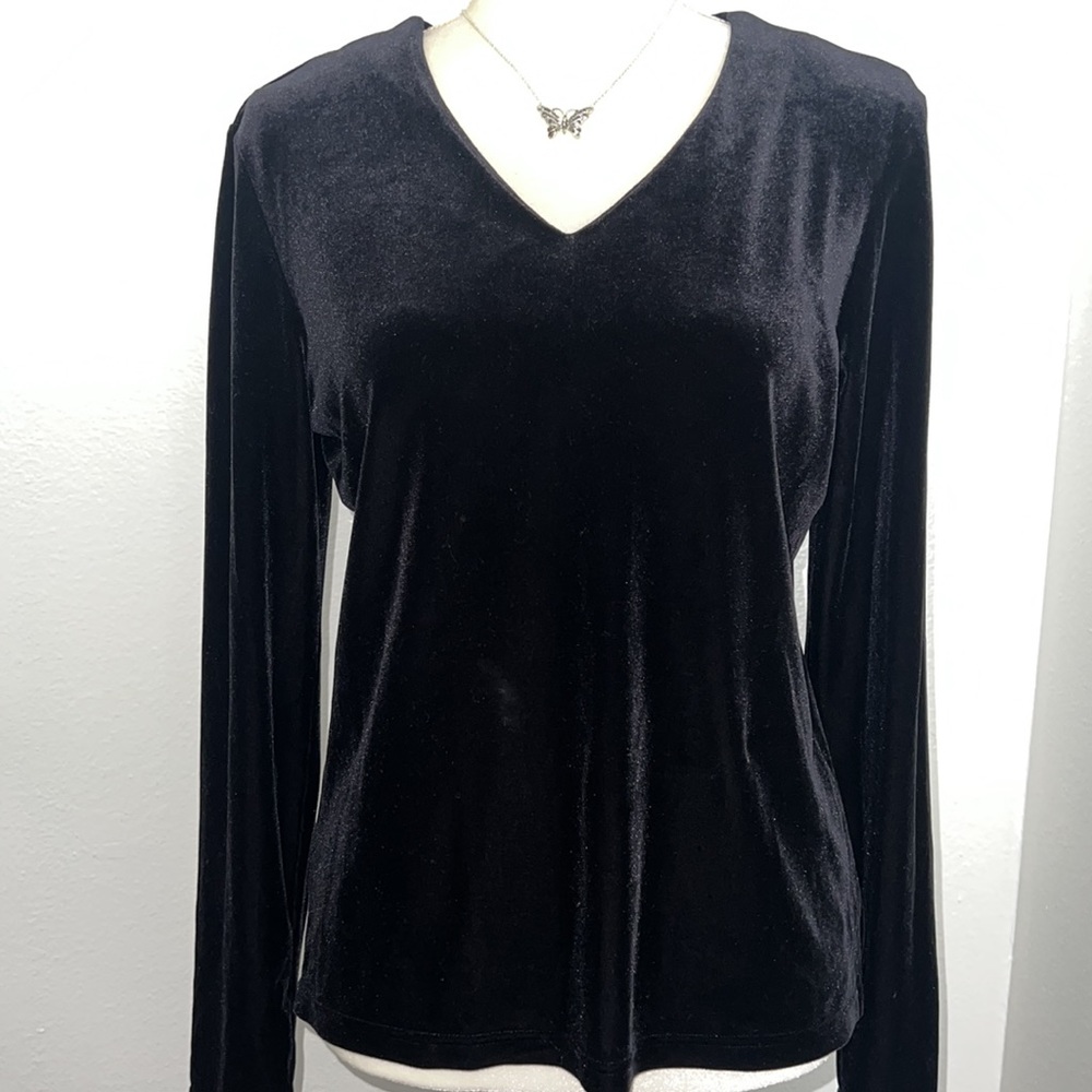 Old Navy Long Sleeve Black Suede Top